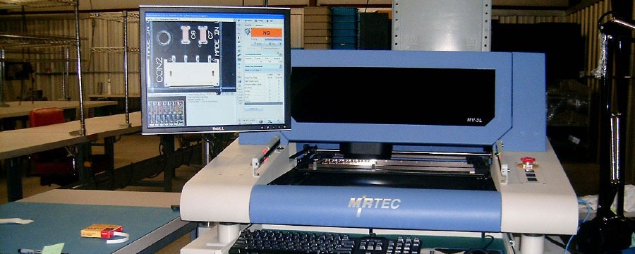 MIRTEC automated optical inspection machine reading a populated board after reflow